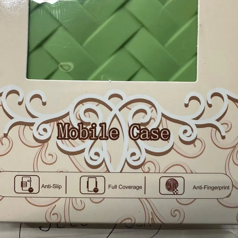 Bicol Green‎ Woven Pattern iPhone Case Anti-Slip Full Coverage Anti-Fingerprint